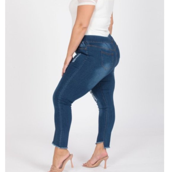 Mid Rise Denim Jeggings - Plus (1X-2X-3X) - Picture 3 of 3